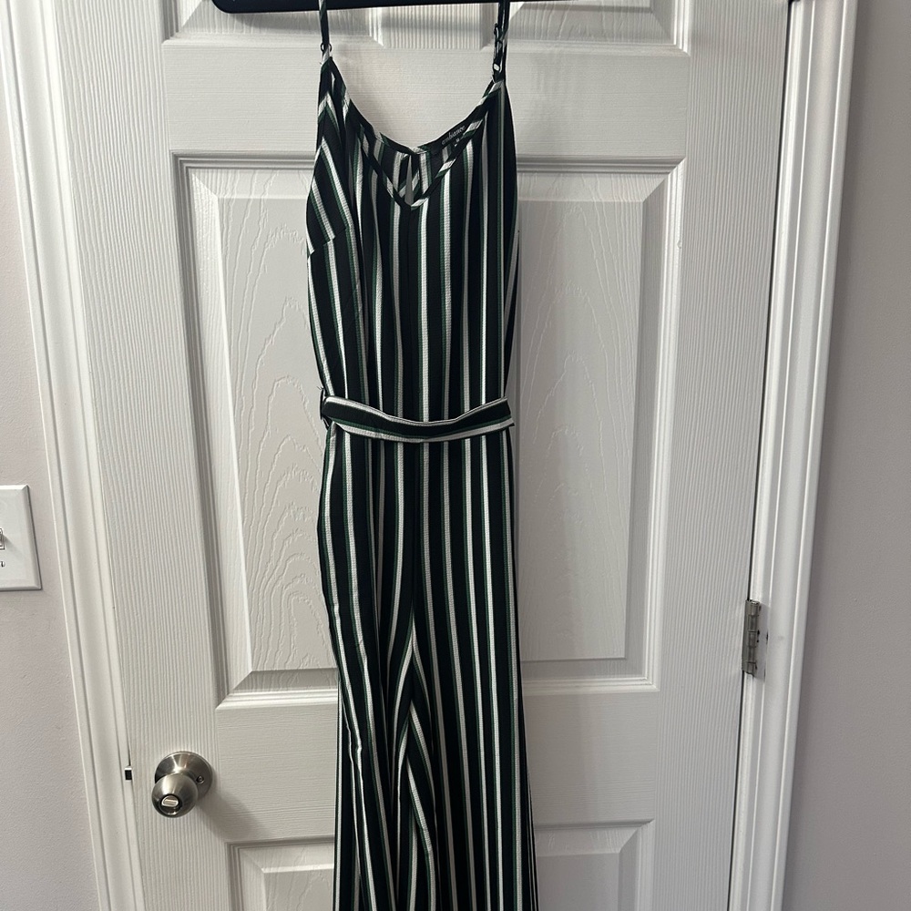 Wide leg stripped romper